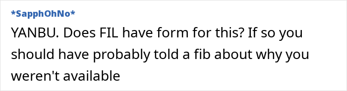 Text from a discussion about a surprise birthday trip being ruined by in-laws.