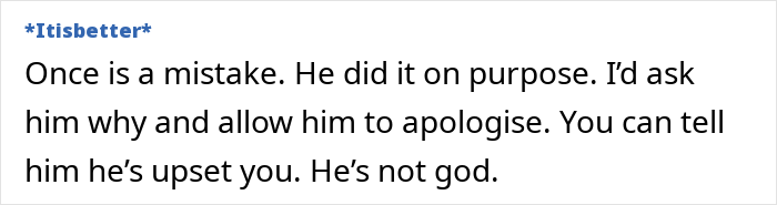 Text message about a surprise birthday trip, discussing how in-laws ruined it.