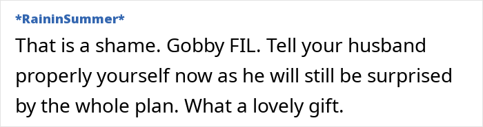 Comment on surprise birthday trip being ruined, with supportive advice.