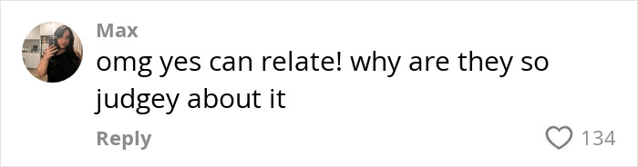 Comment from Max discussing judgement faced by women with large breasts.