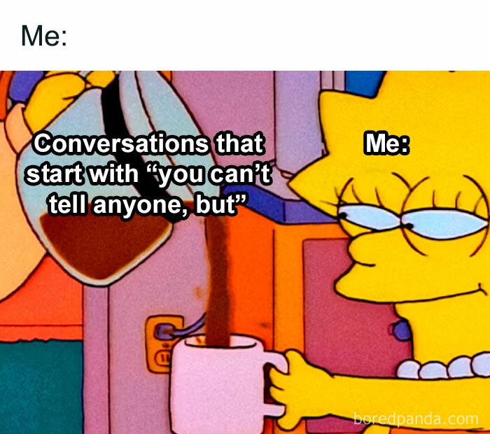 Cartoon character pouring coffee with text overlay, embodying relatable and funny meme humor.