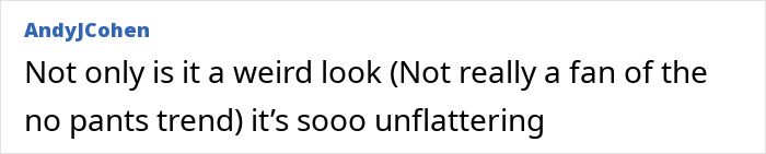 Text comment by AndyJCohen criticizing Balenciaga's pantaboots look.