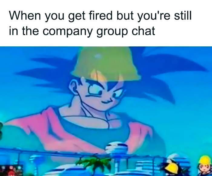 Cartoon character wearing a construction hat in a humorous meme about feeling out of place.