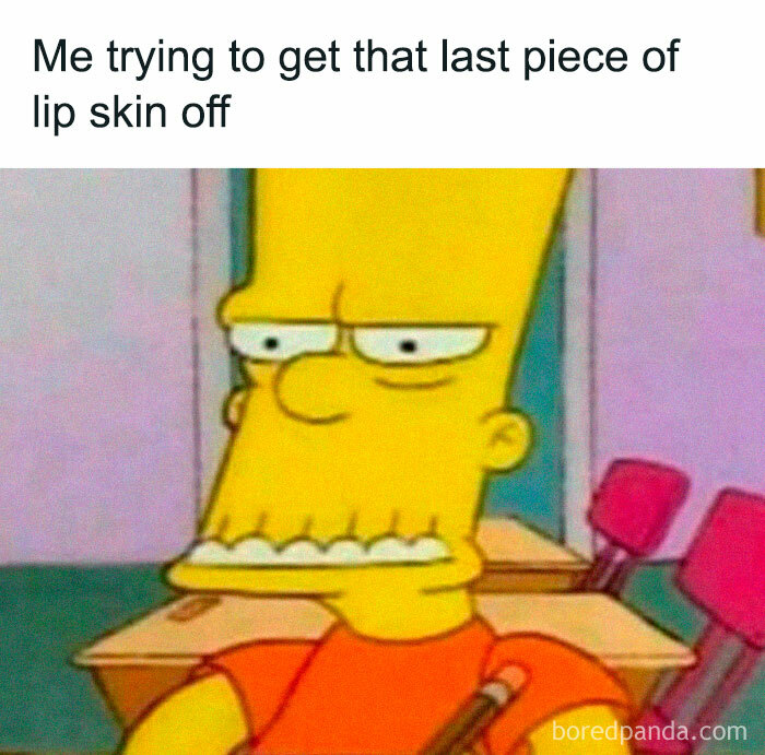 Cartoon character looking frustrated while sitting at a desk with a pencil, humorous meme making your day better.