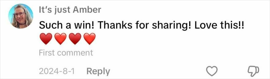 Comment from Amber expressing excitement with heart emojis related to friends' Ozempic experiences.