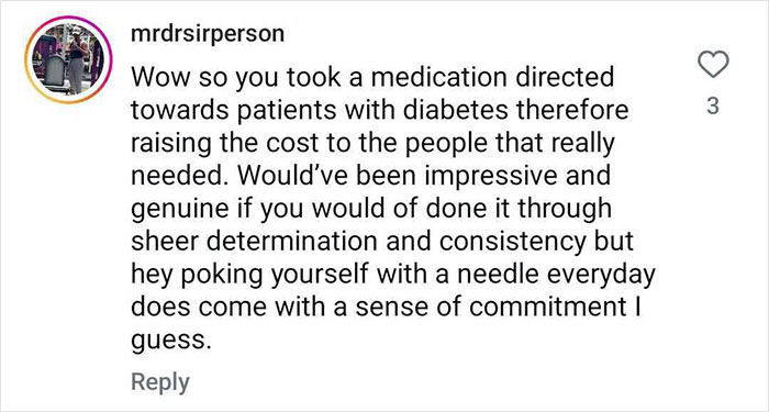 Comment discusses Ozempic usage for weight loss and its effect on diabetes medication availability.