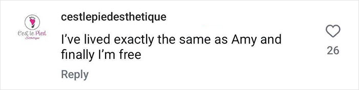 Comment on Ozempic transformation story, expressing freedom and shared experience.