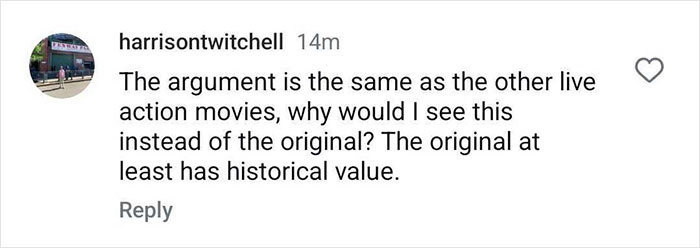 Comment criticizing Disney's 'Snow White' event for lacking appeal compared to the original film.