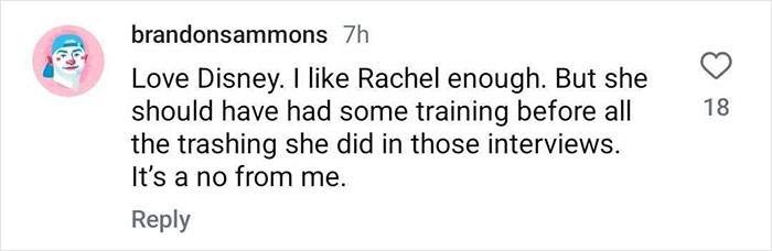 Instagram comment critiquing a Disney 'Snow White' event in Spain, user expresses disappointment.