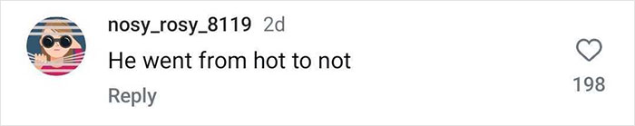 Comment with username "nosy_rosy_8119" saying, "He went from hot to not," related to Taylor Swift and Travis Kelce.