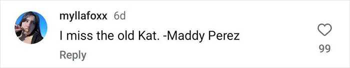 Comment on social media referencing Barbie Ferreira's weight loss transformation.