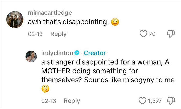 Comments on rhinoplasty results with a user defending a woman's choice amid trolling.