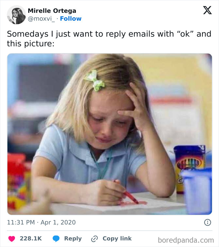 Child drawing with a red crayon, looking frustrated, depicting adulthood struggles meme.