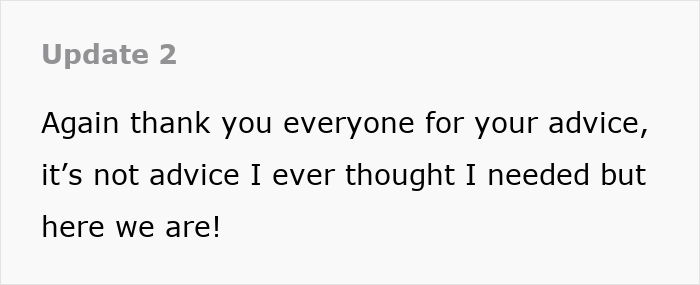 Text update about advice on a divorce situation. Text update about advice on a divorce situation.