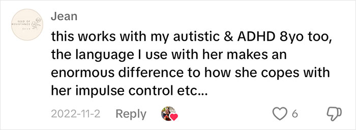 Comment on parental tips for language use affecting impulse control in an autistic child. Comment on parental tips for language use affecting impulse control in an autistic child.