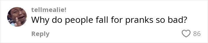 Comment questioning why people fall for pranks, related to Billie Eilish look-alike chaos.