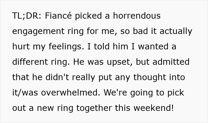 People Are Ready To Shred This Woman For Not Liking Her Engagement Ring, Until They See The Photo