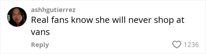 Comment about Billie Eilish look-alike's store preference with 1236 likes.