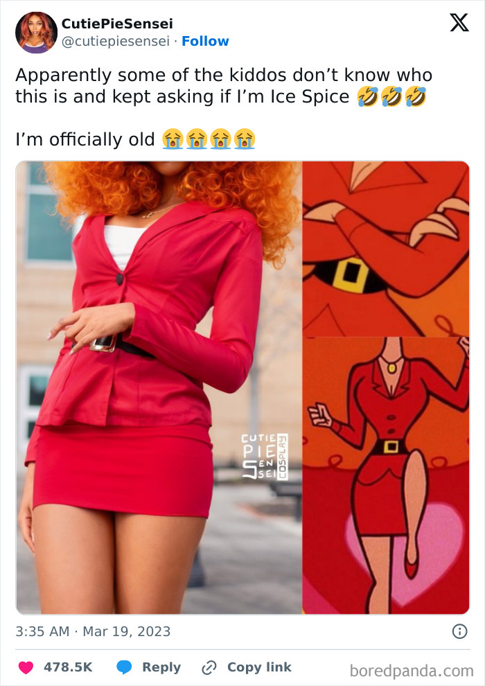 Person cosplaying as a character from old cartoons, wearing a red outfit, evoking nostalgia.