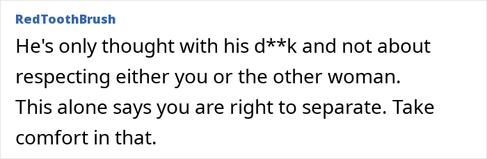 A comment about separation and respect in relationships.