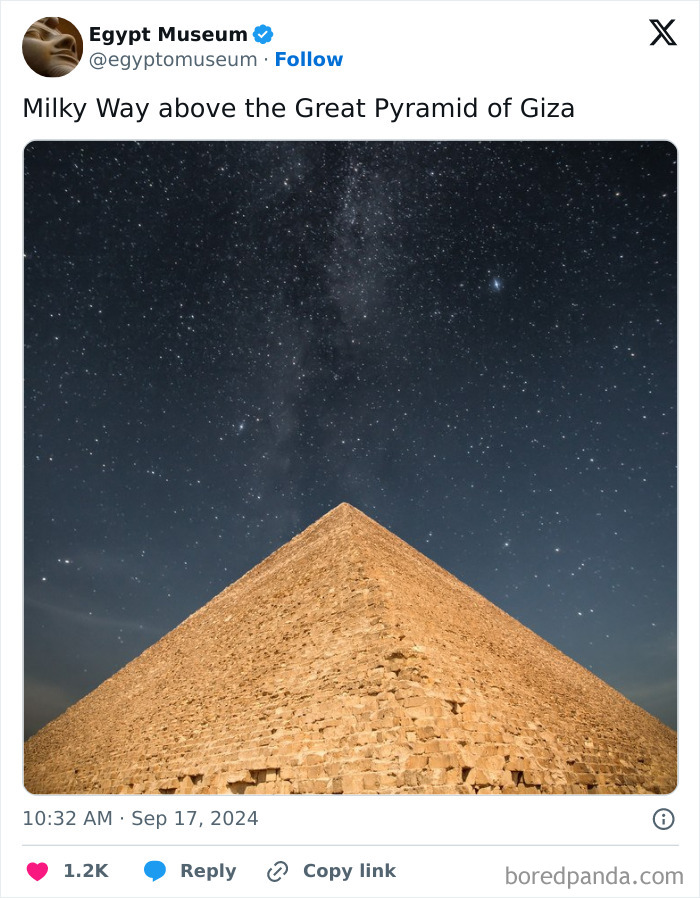 Milky Way above the Great Pyramid of Giza, showcasing ancient Egyptian artifacts and civilization magnificence.