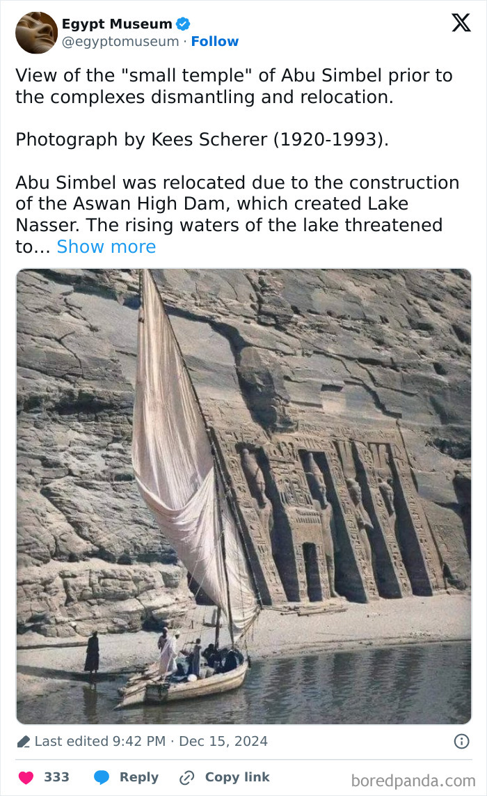 Ancient Egyptian artifact: Abu Simbel temple with carved statues and figures, showcasing magnificent civilization.