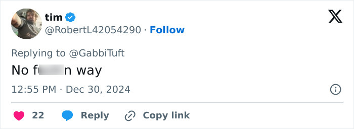 Tweet reaction to former WWE star's transition, expressing disbelief with "No f***ing way.