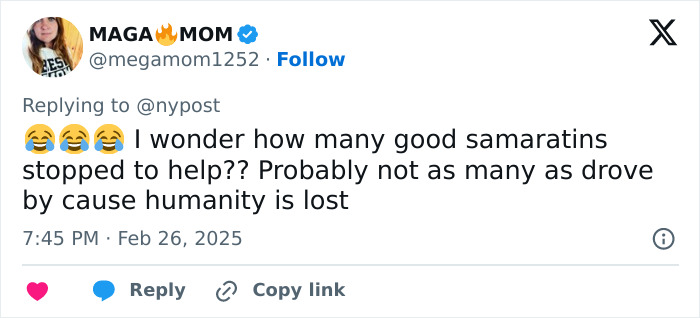 Social media post about a prank, discussing humanity and good samaritans.