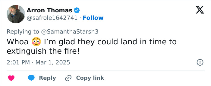 A tweet discussing packages delayed due to a FedEx aircraft fire after takeoff.