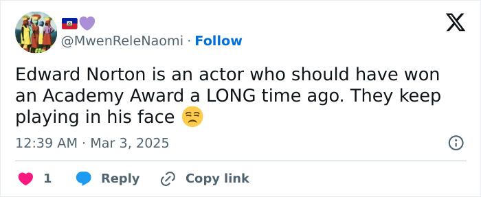 Fans Catch Edward Norton&rsquo;s &ldquo;X-Rated Reaction&rdquo; After He Loses Oscar To Kieran Culkin