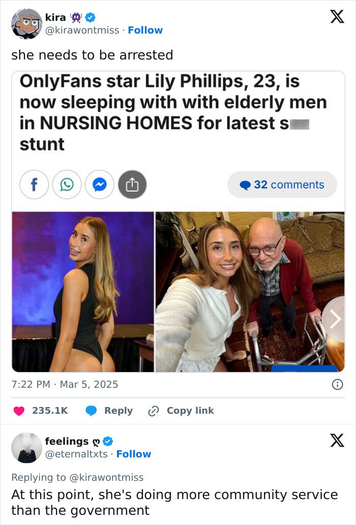 "Hot takes shared in a FB group featuring a viral OnlyFans post involving a controversial nursing home stunt."