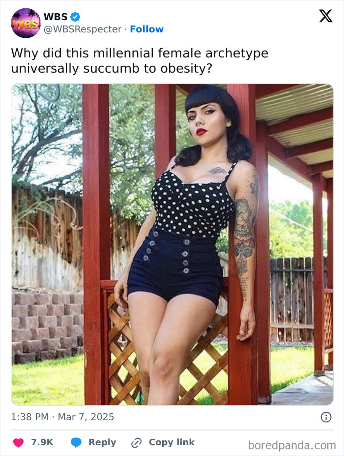 Person posing outdoors in vintage clothing, shared in a FB group for hot takes discussion.