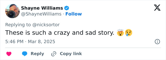 Tweet discussing sad story related to Gene Hackman. Emphasizes emotional reaction. Tweet discussing sad story related to Gene Hackman. Emphasizes emotional reaction.