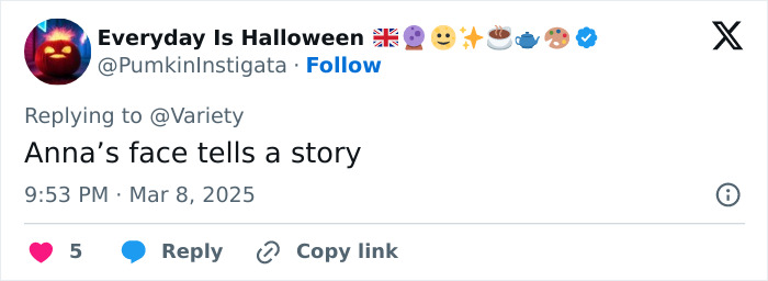 A tweet about Anna Kendrick's expression during Team Baldoni event. A tweet about Anna Kendrick's expression during Team Baldoni event.