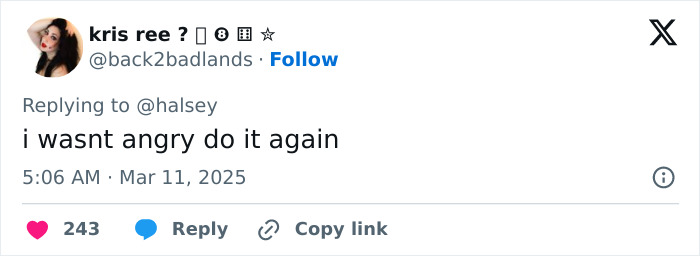 Tweet replying to Halsey, showing support against criticism for sharing racy photos in underwear. Tweet replying to Halsey, showing support against criticism for sharing racy photos in underwear.