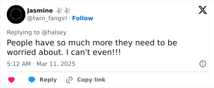 Tweet defending Halsey from critics after sharing racy photos, emphasizing misplaced priorities. Tweet defending Halsey from critics after sharing racy photos, emphasizing misplaced priorities.