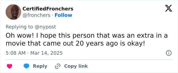 Tweet about American Pie star's release from ICE detention.