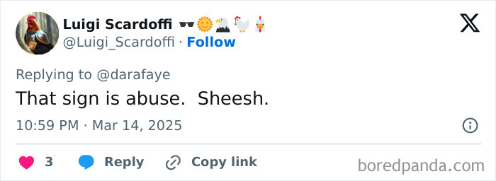 Tweet screenshot criticizing a police officer forcing daughter into freezing cold as abuse.