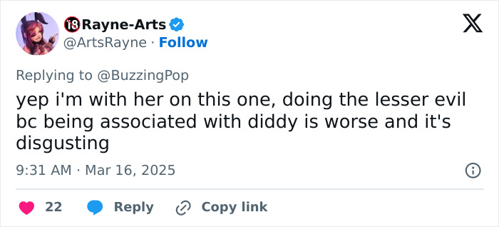Tweet discussing Kim Kardashian's disapproval of Kanye West's use of North in new Diddy song, calling it disgusting. Tweet discussing Kim Kardashian's disapproval of Kanye West's use of North in new Diddy song, calling it disgusting.