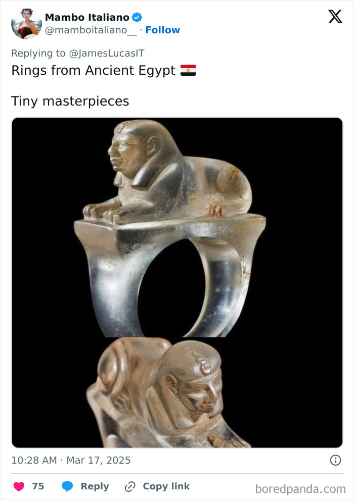 Ancient Egyptian artifact rings, featuring sphinx carvings, showcasing craftsmanship and magnificence.