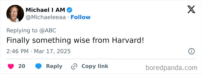 Tweet praising Harvard's decision on free tuition, sparking online discussions. Tweet praising Harvard's decision on free tuition, sparking online discussions.