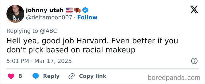 Tweet reacting to Harvard's free tuition announcement for families earning $200K or less. Tweet reacting to Harvard's free tuition announcement for families earning $200K or less.
