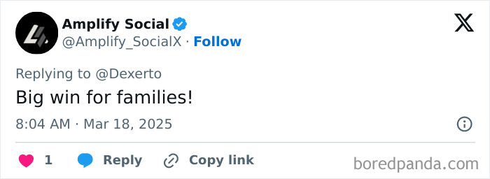 Tweet by Amplify Social saying "Big win for families!" in response to Harvard's free tuition news. Tweet by Amplify Social saying "Big win for families!" in response to Harvard's free tuition news.
