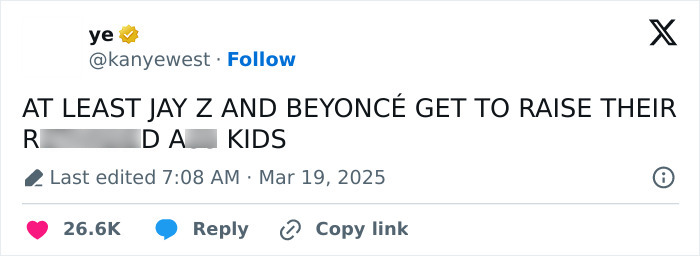 Kanye's tweet about Beyonc&eacute; and Jay-Z's children, causing fan outrage.