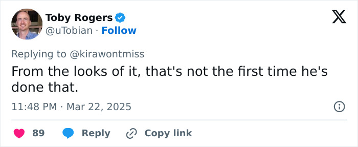 Tweet by Toby Rogers commenting on a viral basketball coach incident involving a female player's hair.