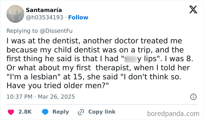 Tweet discussing experiences with unprofessional doctors and insensitive comments.