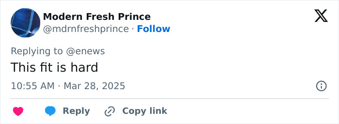 A tweet about JoJo Siwa's shaved rainbow head by Modern Fresh Prince, saying "This fit is hard.