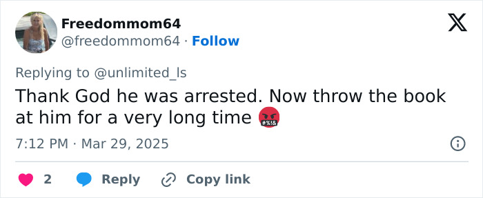 Tweet reaction to convict's arrest after assaulting a bride-to-be.