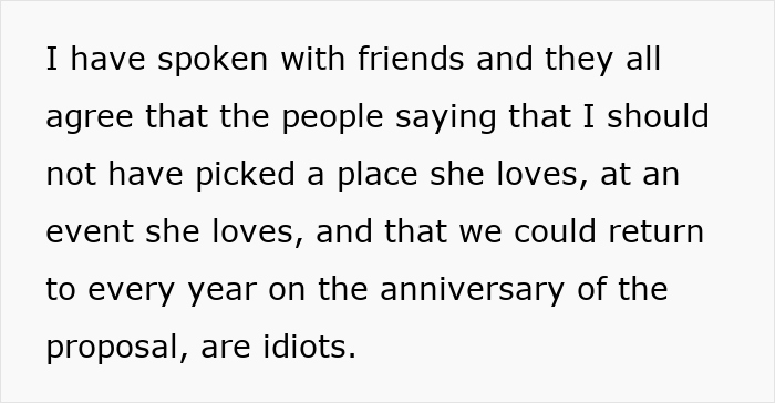 Text discussing a ring swap and proposal setting, reflecting on others' opinions.