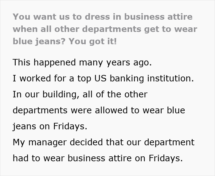 Boss Scolds Employees For Inappropriate Clothes, Realizes They Followed The Rules To A T